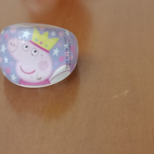 Peppa Pig figure with 3 children's rings like new