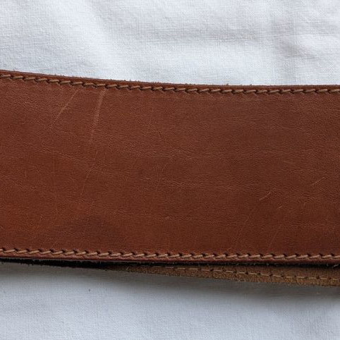 Leather belt with watches vintage used, size XS