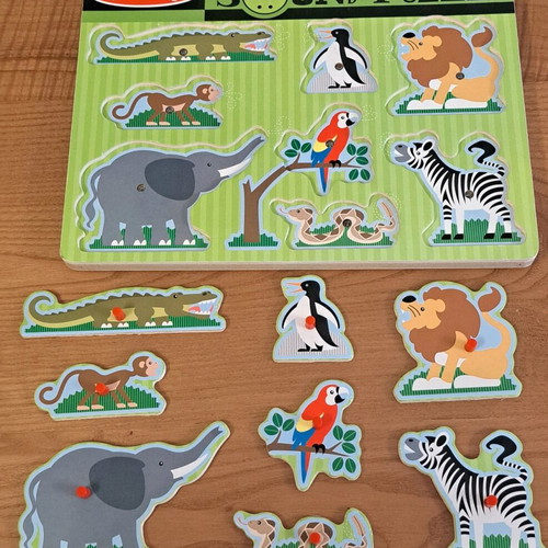 Melissa & Doug Sound Puzzle set of 3 like new