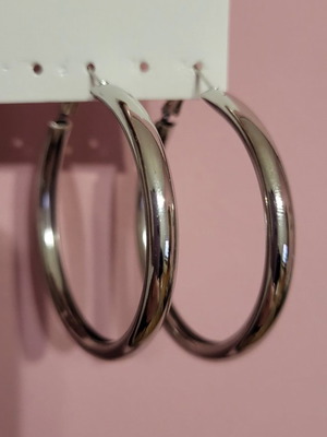 Silver hoop earrings new