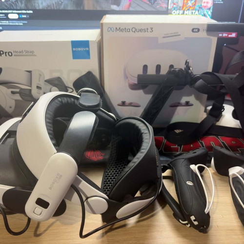 BOBOVR Meta Quest 3 512 GB with S3 Pro Headstrap, battery, controllers protectors, gun stock
