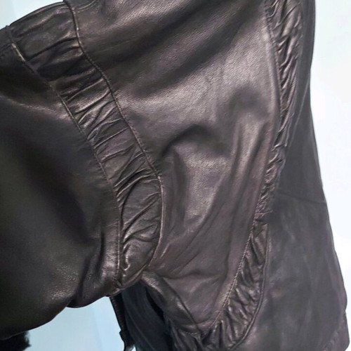 Vintage Shearling leather jacket like new, black