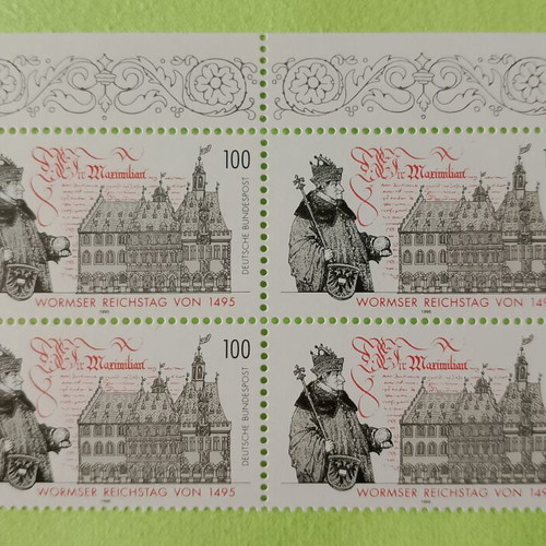 German stamps 1995 first day cover mint condition, block of four