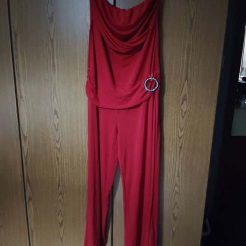 Strapless elastic jumpsuit XL red, used, vintage style