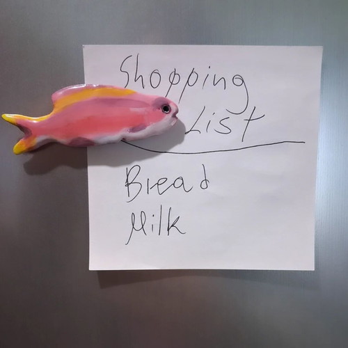 Handmade fish magnets new, set of 7 pieces