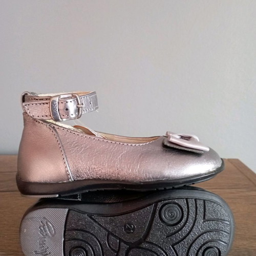 Leather children's ballerinas for girl -silver no.21