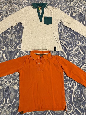 Set of 2 long-sleeve polo shirts for 4-year-old boy, used, Orchestra and Zara