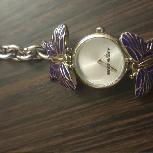 Miss Sixty Big Fly SJ6002 wristwatch like new, stainless steel, purple and silver