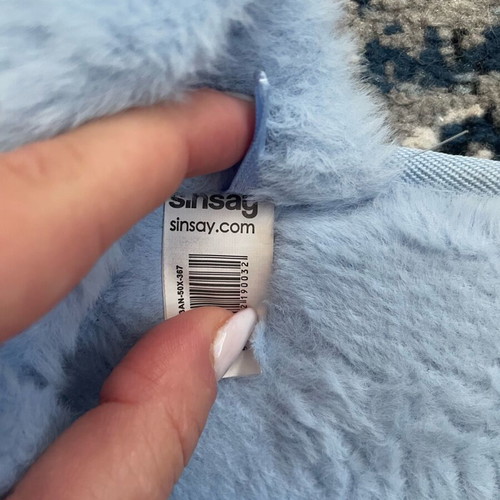 Sinsay fuzzy slippers like new, size 36-37, blue