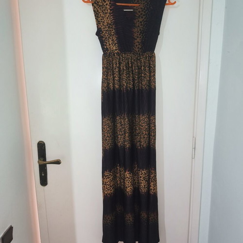 Maxi dress with leopard and abstract print like new