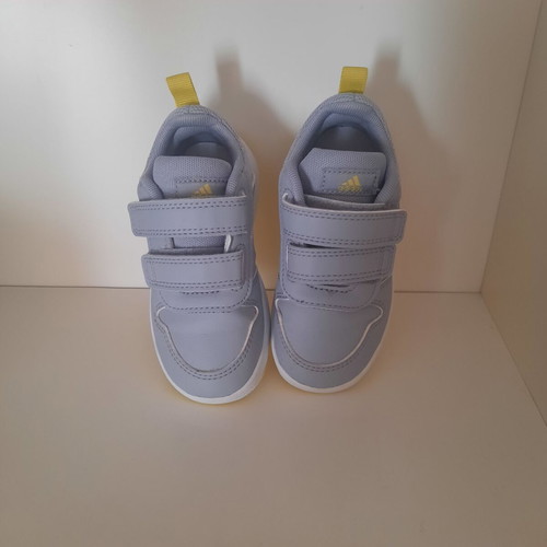 Adidas sports shoes size 23 like new, gray with blue stripes