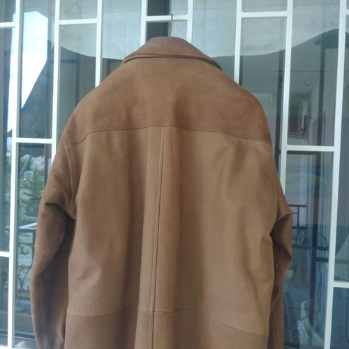 Freeland men's leather jacket used, beige, size L-XL