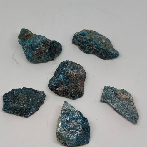 Natural Raw Blue Apatite 6 Pieces 106g