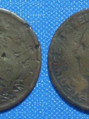 Greece 5 Lepta 1870 BB Copper Coin used