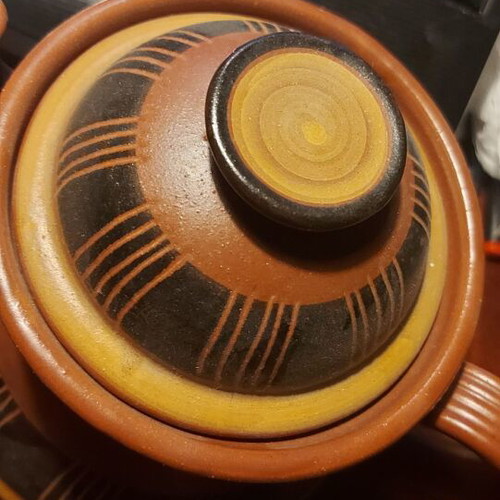 Clay handmade tea set new, 1970s, Skyrian style