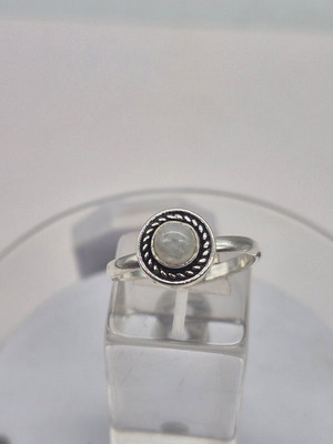 Moonstone Crystal Silver Plated Adjustable Ring new