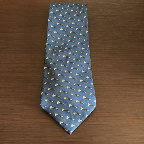 Pagoni Vintage Silk Tie with Pipe Pattern like new, blue
