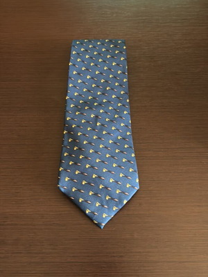 Pagoni Vintage Silk Tie with Pipe Pattern like new, blue