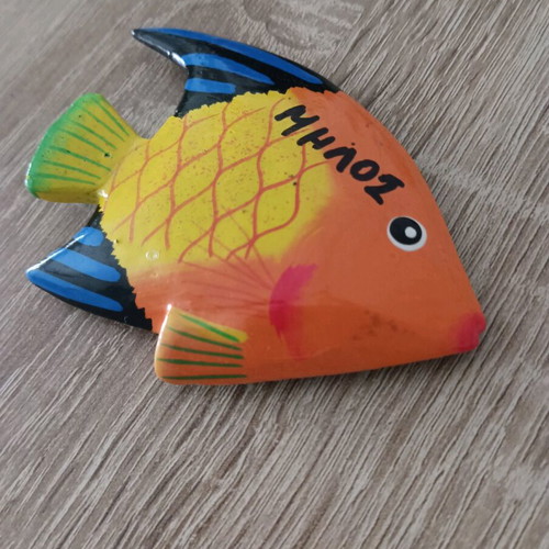 Wooden handmade Milos fridge magnet like new