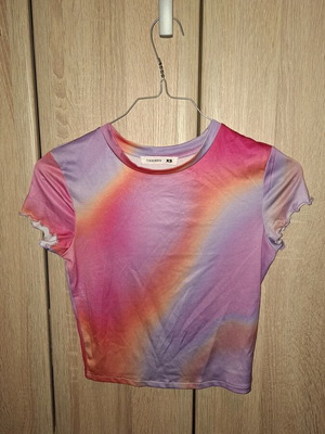 Terranova crop top XS, colorful tie-dye pattern
