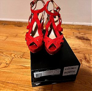 Zara κόκκινα ψιλοτάκουνα πέδιλα 39