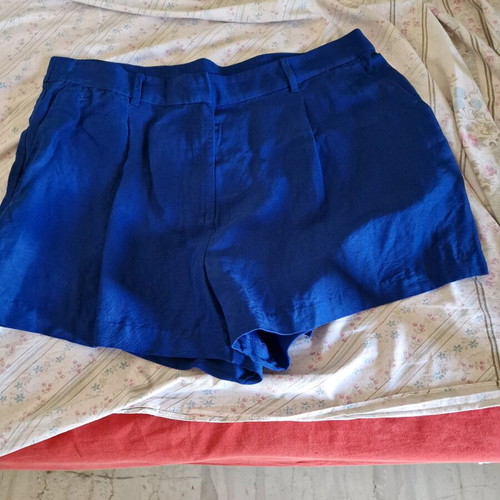 Linen shorts H&M new, blue, size XXL