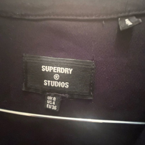Superdry dress black minimal shirt-dress with denim texture like new