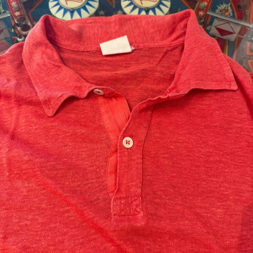 Hartford Linen Polo Shirt Size M Used Red Coral