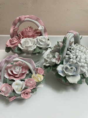 Vintage decorative flower baskets used
