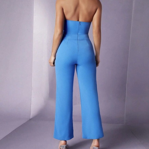 Women's strapless jumpsuit light blue size S like new