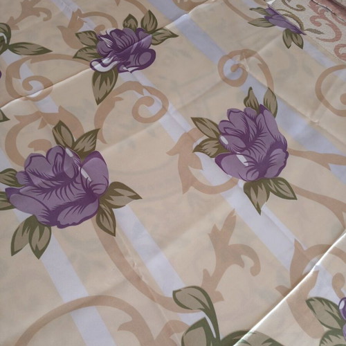 Satin curtains with flowers, like new, set of 2, 78x197 cm each