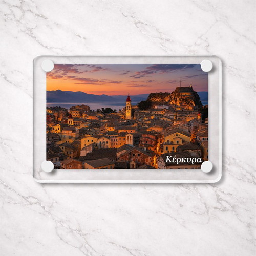 Acrylic fridge magnet 6x9cm – Corfu, Greek Summer collection
