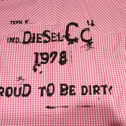 Diesel Short-Sleeve Shirt Used XL Checkered White-Pink