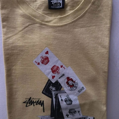 Stüssy House Of Cards T-Shirt - Yellow - Size Medium