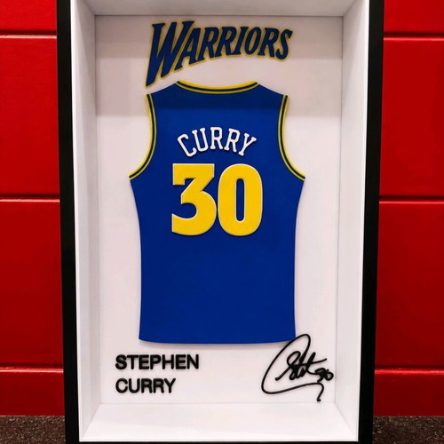 3D Stephen Curry Golden State Warriors Jersey Frame New Collectible