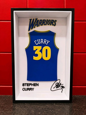 3D Stephen Curry Golden State Warriors Jersey Frame New Collectible