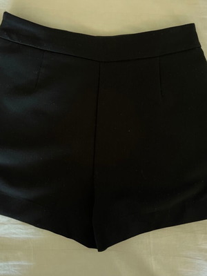 Zara skort, black, high waist with front details