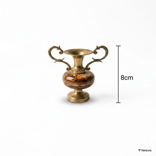 Decorative amphorae set of 3 from brass and onyx, like new