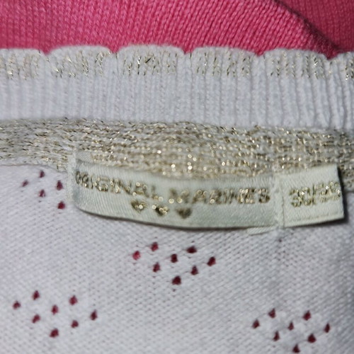 Knitted bolero 36 months white with gold details Original Marines new