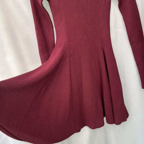 & Other Stories Dress used, size XS, maroon ribbed fit-and-flare