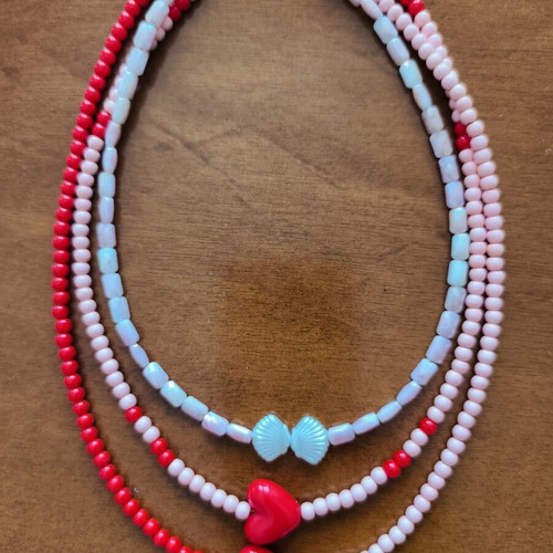 Handmade necklace with vibrant colors and summer vibe, new