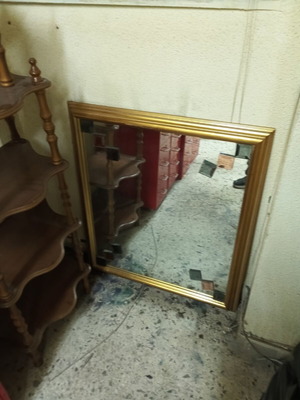 Antique Biedermeier style mirror with gold frame like new