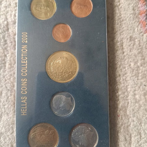 Collectible drachma coin set new, commemorative