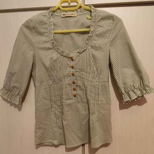 BSB shirt-blouse used, pistachio, 3/4 sleeves, size M