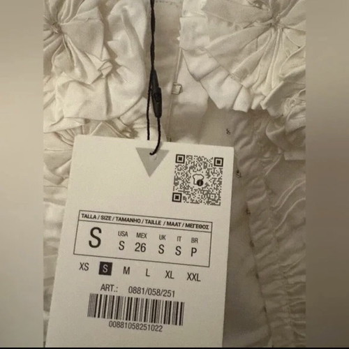 Zara corset new, white with small defect on back strap