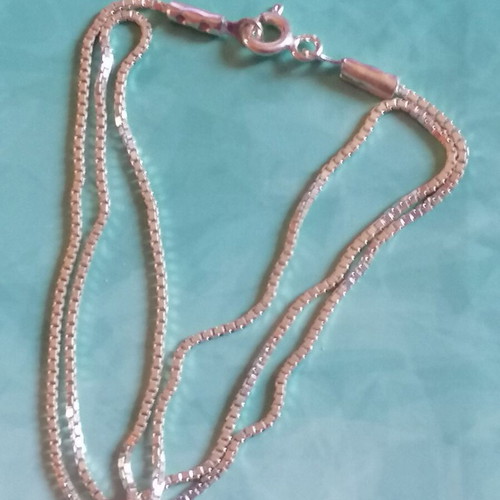 Silver Venetian chain necklace 40 cm new 925