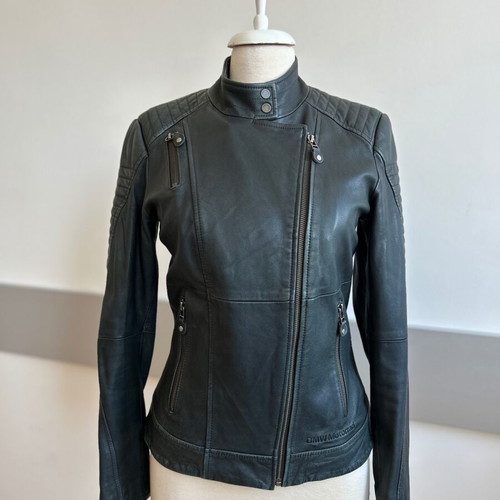BMW Motorrad leather women biker jacket like new graphite dark gray