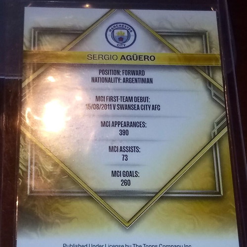 2024 Topps Manchester City Set Sergio Aguero Golden Drip like new