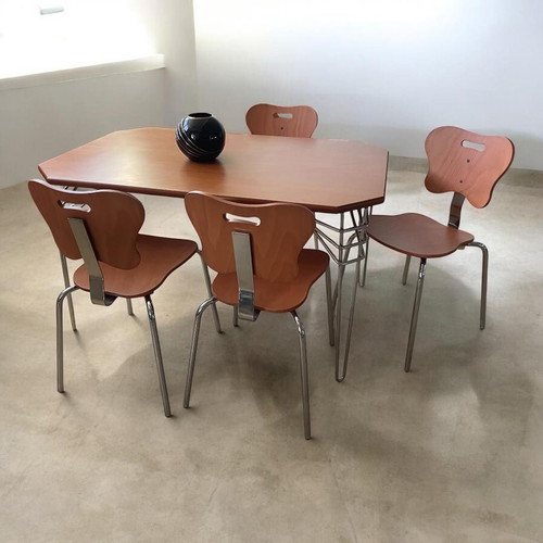 Dining table with 4 chairs new, 130x80 cm, Italian origin