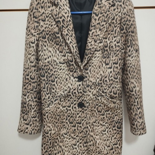 Animal print coat used Bershka slim fit size S